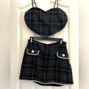 ASOS Beaded Heart Top with Matching Skirt